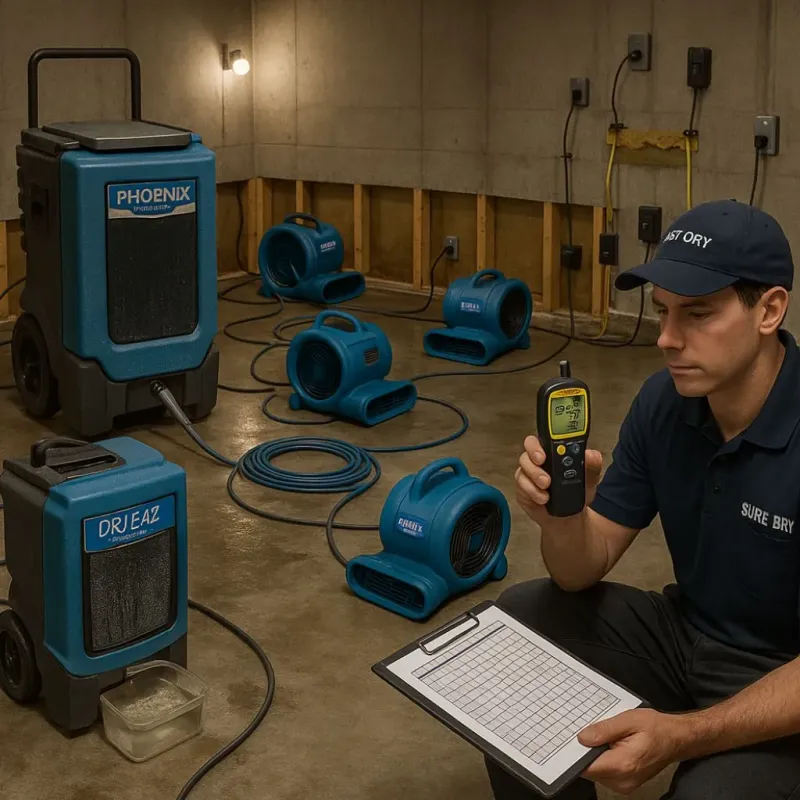 Structural Drying and Dehumidification process in Osceola Mills, PA